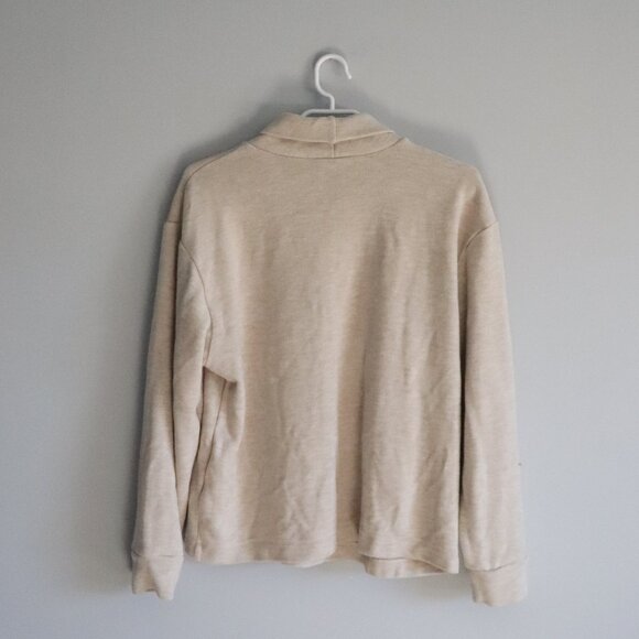 Uniqlo Womens Sz S Cream Ribbed Thermal Fleece Soft Turtleneck Pullover Sweater - Picture 2 of 11